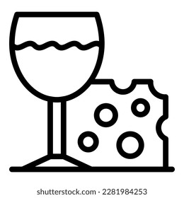 Wine cheese icon outline vector. Food shop. Cafe meal