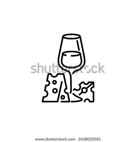 Wine and cheese icon. Simple wine and cheese icon for social media, app and web design. Vector illustration.