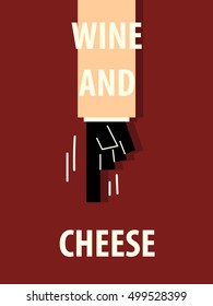 WINE AND CHEESE typography poster 