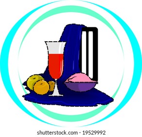  wine and chicken in a table	