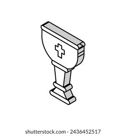 wine christianity cup isometric icon vector. wine christianity cup sign. isolated symbol illustration