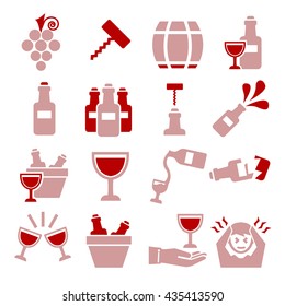 wine, claret icon set