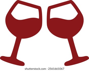 Wine clip art design on plain white transparent isolated background for card, shirt, hoodie, sweatshirt, apparel, tag, mug, icon, poster or badge