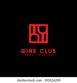 Wine Club Logo Template Design. Vector Illustration.