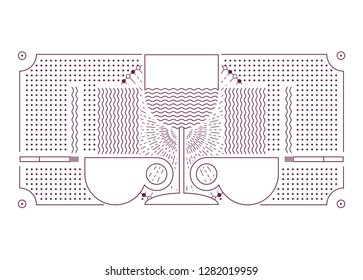Wine, coffee, cigarette. Bar simple graphic linear geometric pattern background. Vector illustration.