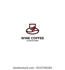 Vinho Café Logo Design Stock Vetor