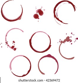 Wine / coffee stain circles in brown / red tones with realistic gradient shading.