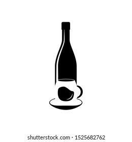 wine and coffee vector, silhouette vector