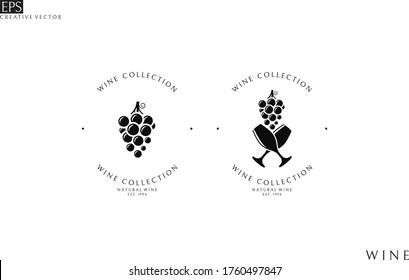 Wine collection. Logo template. Vector illustration EPS