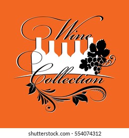 Wine collection. Restaurant menu. Vector icon.