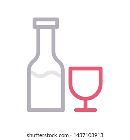 wine color line vector icon
