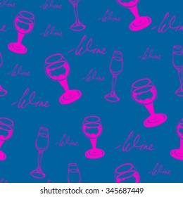 Wine colorful seamless pattern.