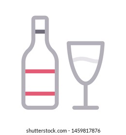 wine colour line vector icon