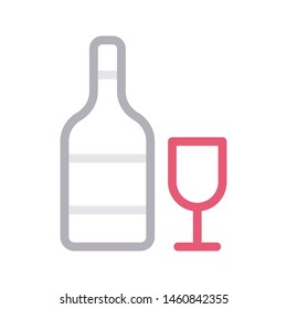 wine colour line vector icon
