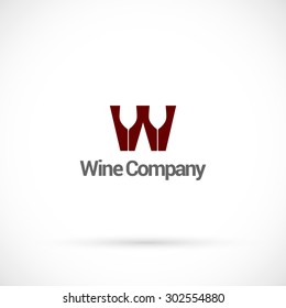 Wine company logo design vector template.