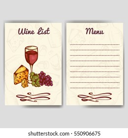 Wine company. Restaurant theme. Corporate identity. Document template. Vector illustration.