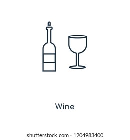 Wine concept line icon. Linear Wine concept outline symbol design. This simple element illustration can be used for web and mobile UI/UX.