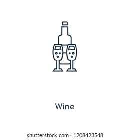 Wine concept line icon. Linear Wine concept outline symbol design. This simple element illustration can be used for web and mobile UI/UX.
