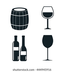 wine concept set icons  isolated icon design, vector illustration  graphic 