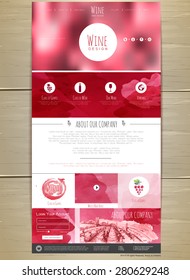 Wine concept web site design. Corporate identity