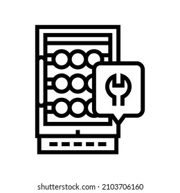 wine cooler repair line icon vector. wine cooler repair sign. isolated contour symbol black illustration