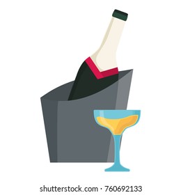 wine cooler  vector  illustration