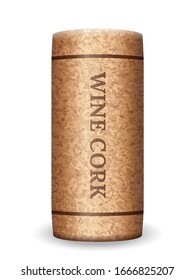 Wine cork on a white background. Vector illustration.