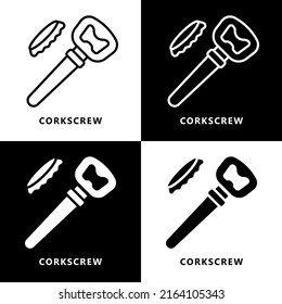 Wine Cork Open The Bottle Symbol Vector Logo. Corkscrew Icon Cartoon