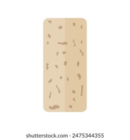 wine cork, vector flat illustration isolated on white background