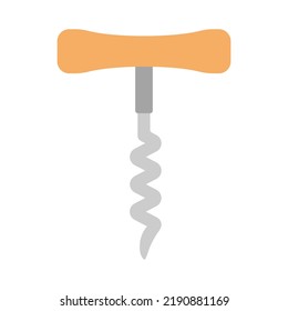 Wine corkscrew clipart vector illustration. Simple corkscrew for wine bottle flat style vector design. Corkscrew sign icon. Corkscrew cartoon clipart. Restaurant and kitchen concept symbol