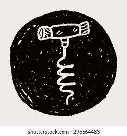 wine corkscrew doodle