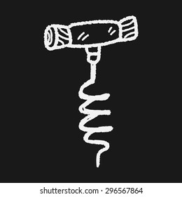 wine corkscrew doodle