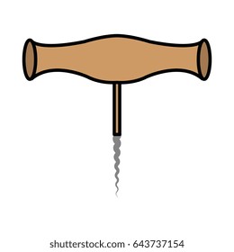 wine corkscrew isolated icon
