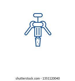 Wine corkscrew line icon concept. Wine corkscrew flat  vector symbol, sign, outline illustration.