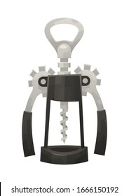 Wine corkscrew opener isolated on white background vector