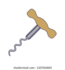 Wine corkscrew symbol isolated