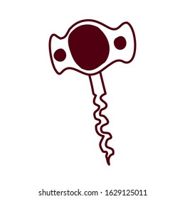 wine corkscrew tool isolated icon vector illustration design