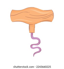 wine corkscrew tool isolated icon