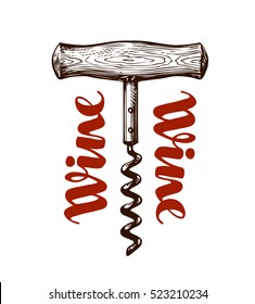 Wine Corkscrew. Vector Illustration