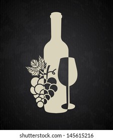 wine cover over black background vector illustration 