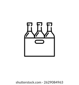 Weinkisten-Symbol. Einfaches Weinkisten-Icon für Social Media, App und Web-Design. Vektorgrafik.