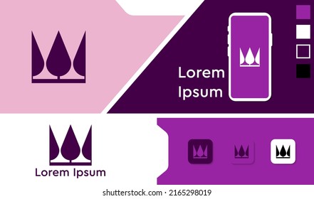 Wine Crown  Logo Design Modern Creative	