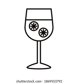 Weinbecher-Linie Stil Symbol Vektorgrafik Design
