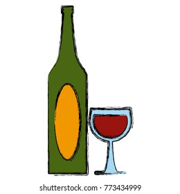 Wine cup and bottle
