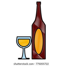 Wine cup and bottle