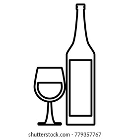 Wine cup and bottle
