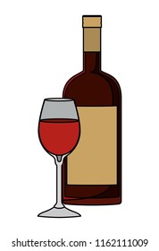 wine cup and bottle icon