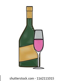 wine cup and bottle icon