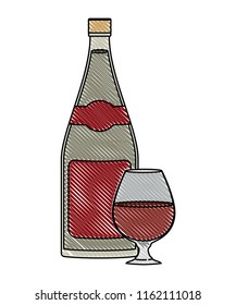 wine cup and bottle icon