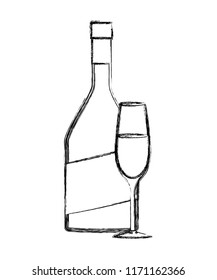 wine cup and bottle icon